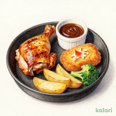 【日曜の日替わり　2品盛り】 チキングリル＆カニクリームコロッケ