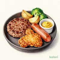 【金曜の日替わり　3品盛り】 ハンバーグ（130ｇ）&鶏の唐揚げ&ソーセージ