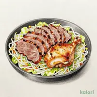ギューチキマウンテン（ビーフ150g・ハーフチキン）