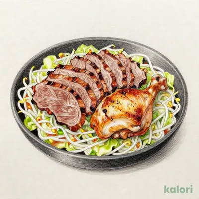 ギューチキマウンテン（ビーフ150g・ハーフチキン）