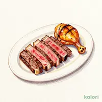 Sizzling Steak 130g & Half Grilled Chicken