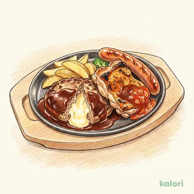 Cheese-In Hamburger Mixed Grill