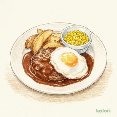 ラッキーハンバーグ＆目玉焼き
