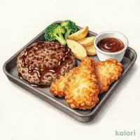 【土曜日】日替わり満腹コンボランチハンバーグ＆から揚げ＆白身魚フライ