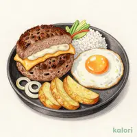 スペシャルセットチーズINハンバーグ＆目玉焼き