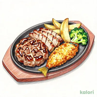 【月曜日】ハンバーグ＆ポークグリル＆アジフライ
