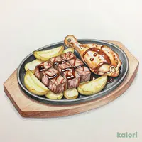 やわらかカットステーキ(約120g)＆チキングリル