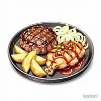 超粗びきステーキバーグ&チキングリル
