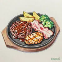 【木曜日】満腹コンボランチハンバーグ＆チキングリル＆厚切りベーコン