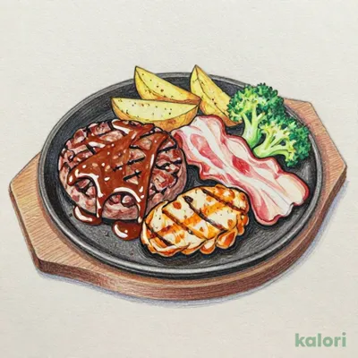 【木曜日】満腹コンボランチハンバーグ＆チキングリル＆厚切りベーコン