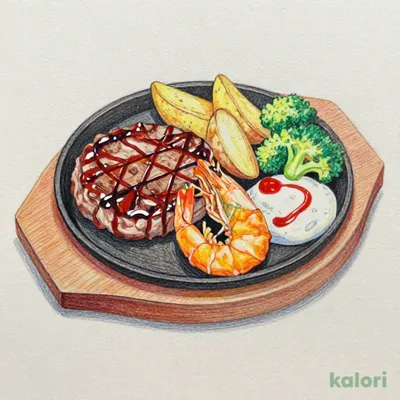 【水曜日】満腹コンボランチハンバーグ＆ポークグリル＆エビフライ