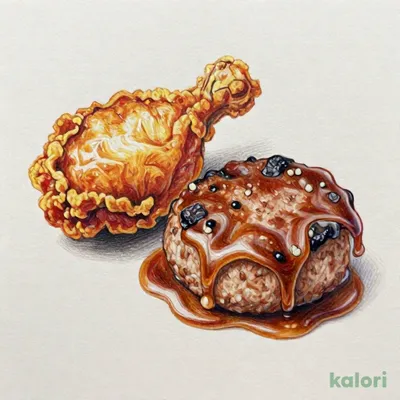 カントリーフライドチキン＆デミグラスハンバーグ