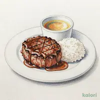 コンビ（ステーキ120g＋デミグラスハンバーグ）