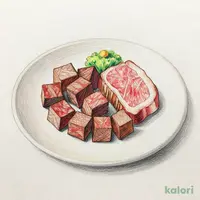 合い盛り（サイコロヒレ60g＋ステーキ60g）
