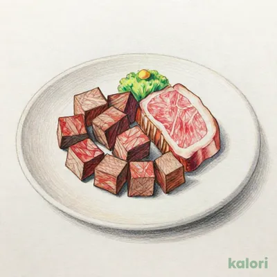 合い盛り（サイコロヒレ60g＋ステーキ60g）