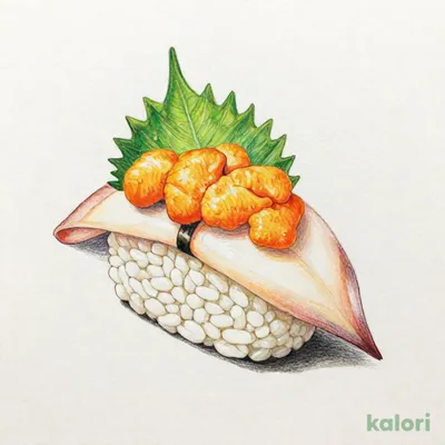塩雲丹とイカ、そして大葉。
