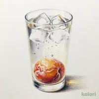 翠ジンソーダ＋梅干し