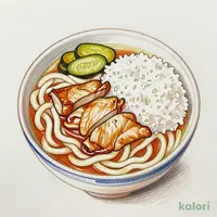 かしわうどん定食