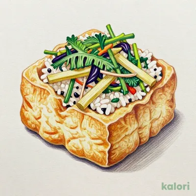 Jumbo Sansai Inari Sushi (Large Wild Vegetable Rice Pouch)