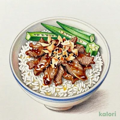 かつぶしオクラ牛丼 並盛
