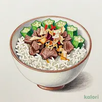 かつぶしオクラ牛丼 中盛