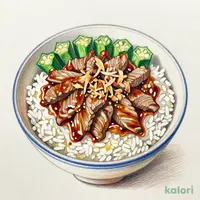 Mega Katsubushi Okra Gyudon