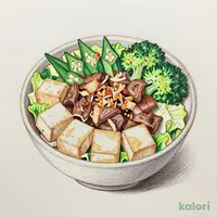 Okra and Bonito Flakes Beef Bowl Light, Mini