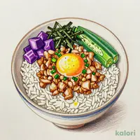 Okra and Chicken Soboro Rice Bowl, Extra Large
