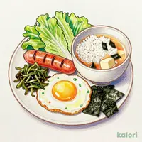 ソーセージエッグ朝食 大盛