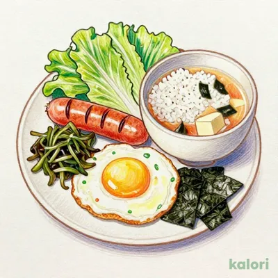 ソーセージエッグ朝食 大盛