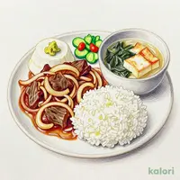 Grated Yam and Beef Plate Set Meal, Medium