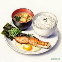 焼鮭たまかけ朝食 大盛