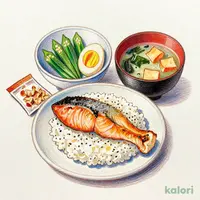 Grilled Salmon and Topped Breakfast, Regular