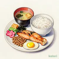 焼鮭・納豆定食 大盛