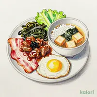 牛小鉢 ベーコンエッグ朝食 並盛