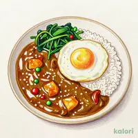 目玉焼きほうれん草カレー メガ