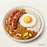 目玉焼きソーセージカレー 並盛