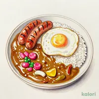 Fried Egg and Sausage Curry, Large