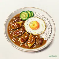 目玉焼き牛カレー メガ