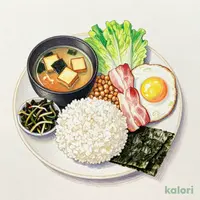 Natto and Bacon Egg Breakfast, Mini