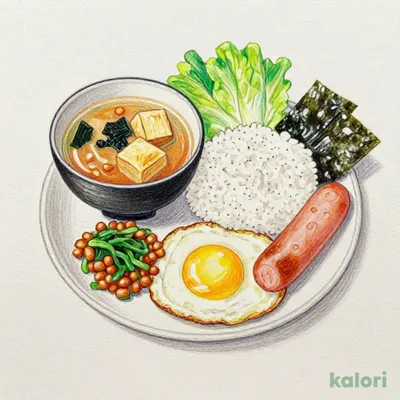 納豆ソーセージエッグ朝食 ミニ