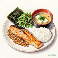 納豆焼鮭朝食 ミニ