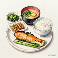 Natto & Grilled Salmon Breakfast, Large