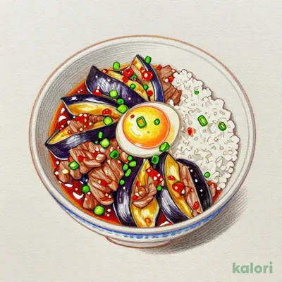 おんたまシビ辛麻婆茄子牛丼 大盛