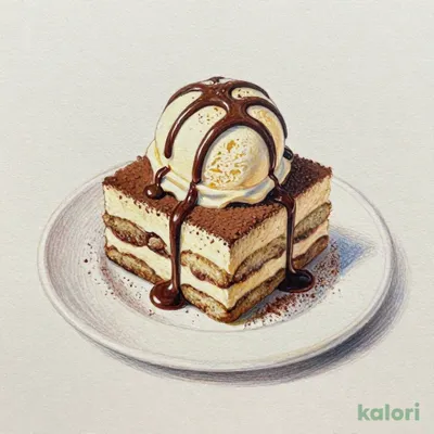 バニラアイス(チョコソースがけ)＆ティラミス