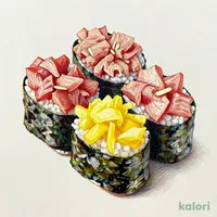 天然南まぐろのトロたく巻き