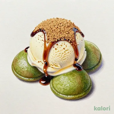 黒蜜きな粉アイス抹茶わらび餅添え