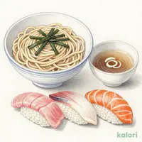 舎鈴監修!本格つけ麺とすし松3貫盛りセット