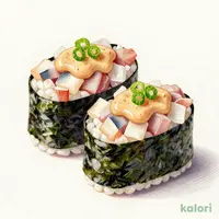 あじ酢洗い 味噌和え軍艦