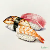 天然3貫盛り(キンキ・本鮪赤身・生エビ)